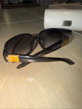 Jimmy Choo Black Frames with Gold tigers eye Accent Women's Sunglasses
